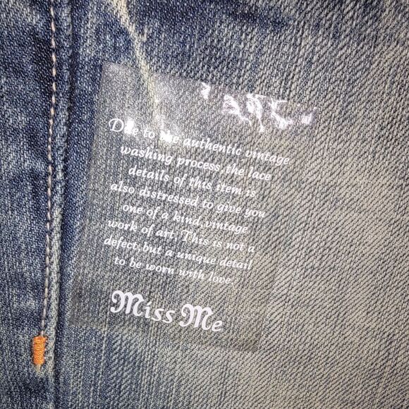 Miss Me Vintage 90s Y2k NWT Lace Pocket Low Rise Boot Cut Denim Jeans Size 27 - Picture 3 of 10
